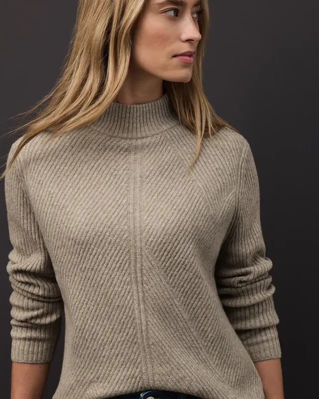 Street One Softer Strukturpullover - Mocha Glow Melange