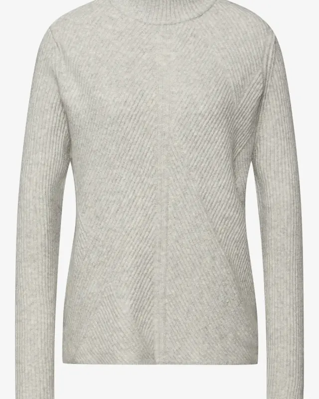 Street One Softer Strukturpullover - Pelican Grey Melange