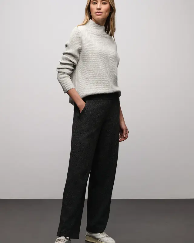 Street One Softer Strukturpullover - Pelican Grey Melange