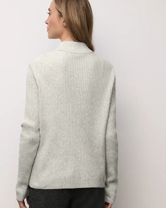 Street One Softer Strukturpullover - Pelican Grey Melange