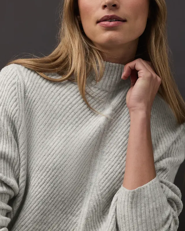 Street One Softer Strukturpullover - Pelican Grey Melange