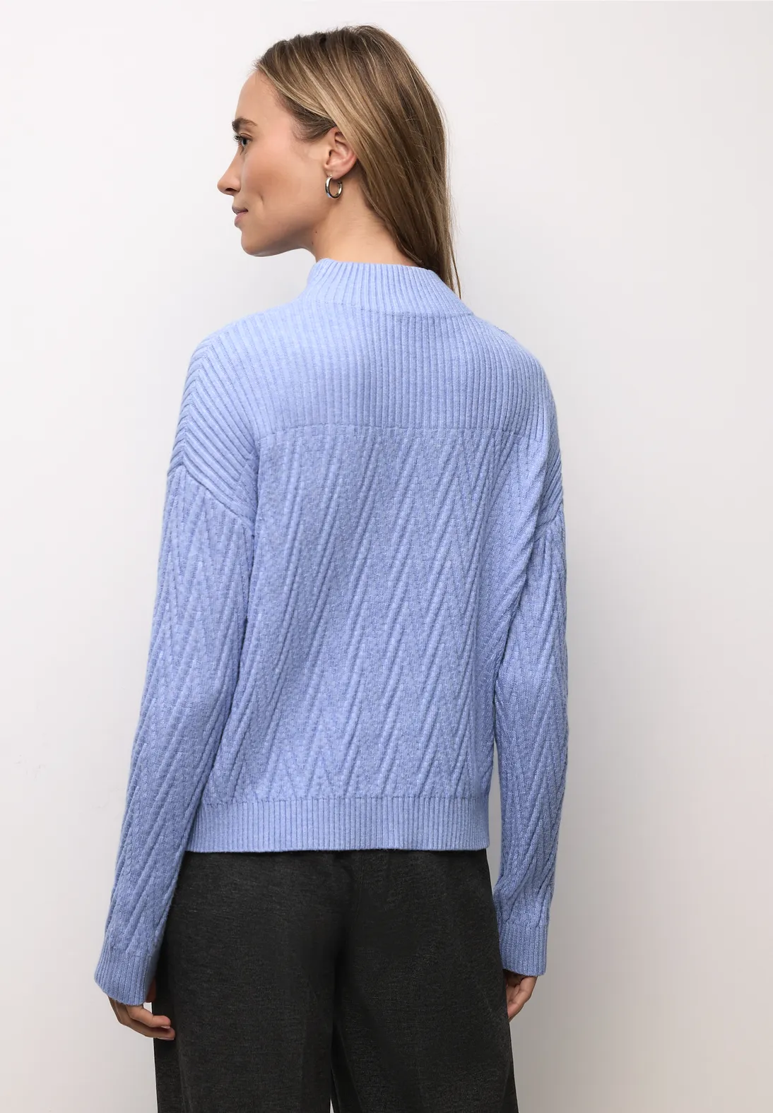 Street One Structuremix Jumper - Frosted Blue Melange