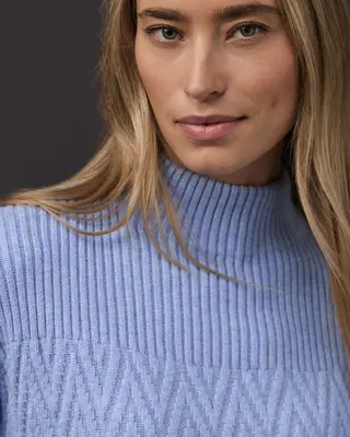 Street One Pullover mit Strukturmix - Frosted Blue Melange