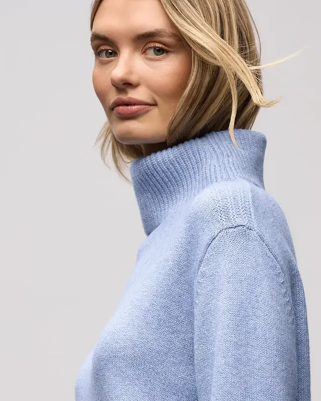 Street One Softer Rollkragenpullover - Frosted Blue Melange