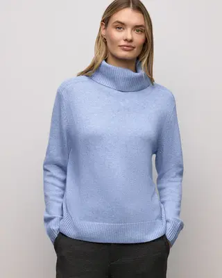 Street One Softer Rollkragenpullover - Frosted Blue Melange