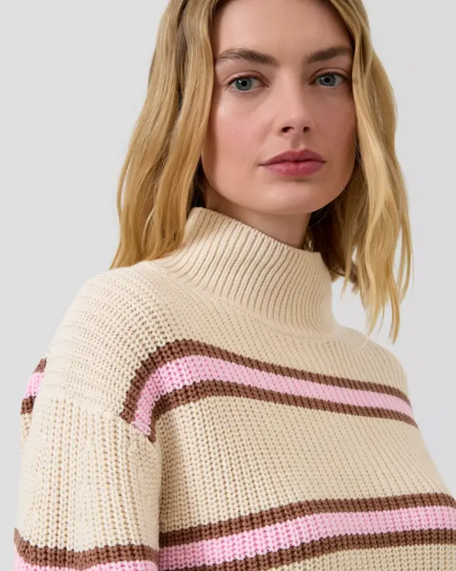 S. Oliver Strickpullover mit Rollkragen - Beige
