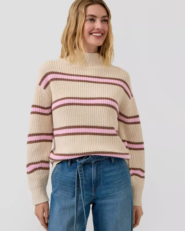 S. Oliver Strickpullover mit Rollkragen - Beige