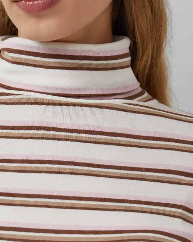 S. Oliver Gestreept Shirt, Slim Fit - Cream