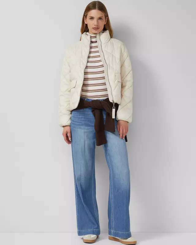 S. Oliver Gestreept Shirt, Slim Fit - Cream