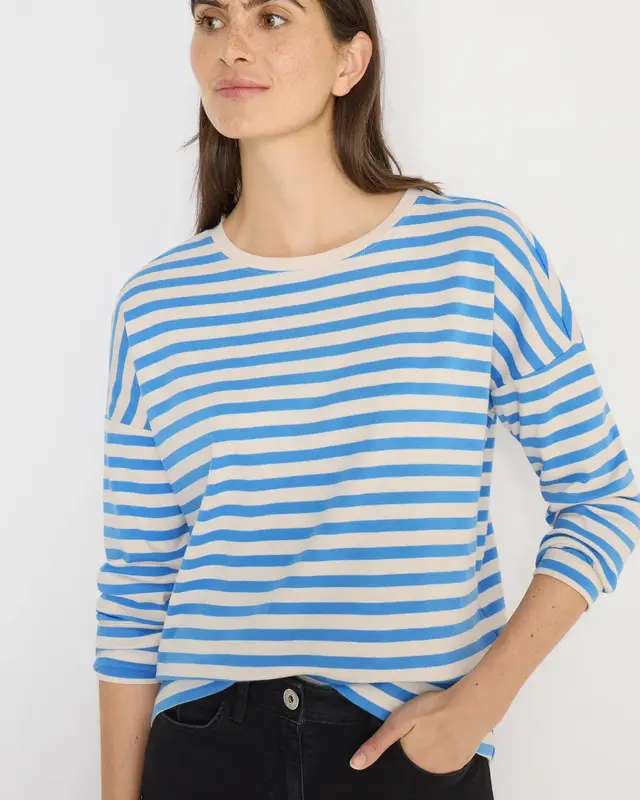 Cecil Gestreept Shirt - Fountain Blue