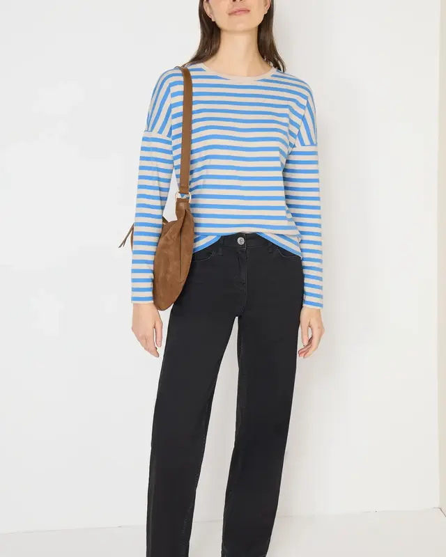 Cecil Streifen Shirt - Fountain Blue