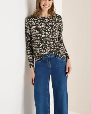 Cecil Gemustertes Shirt - Raw Khaki