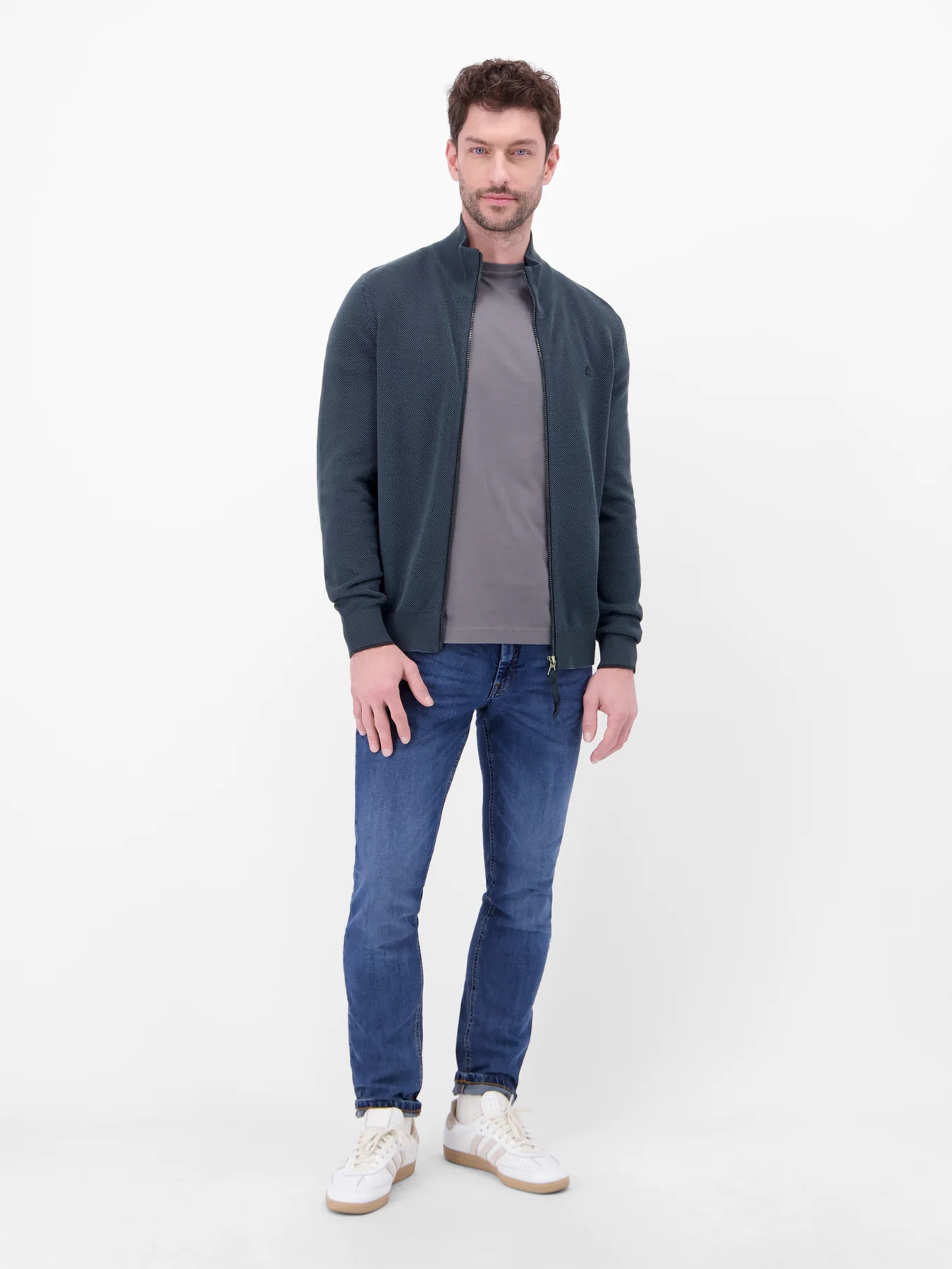 Lerros Cardigan, Standing Collar - Classic Navy