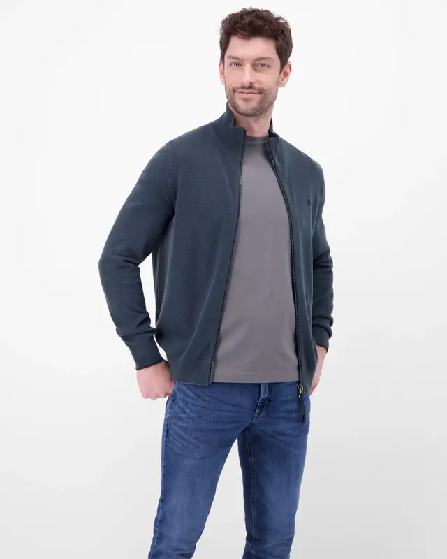 Lerros Cardigan, Standing Collar - Classic Navy