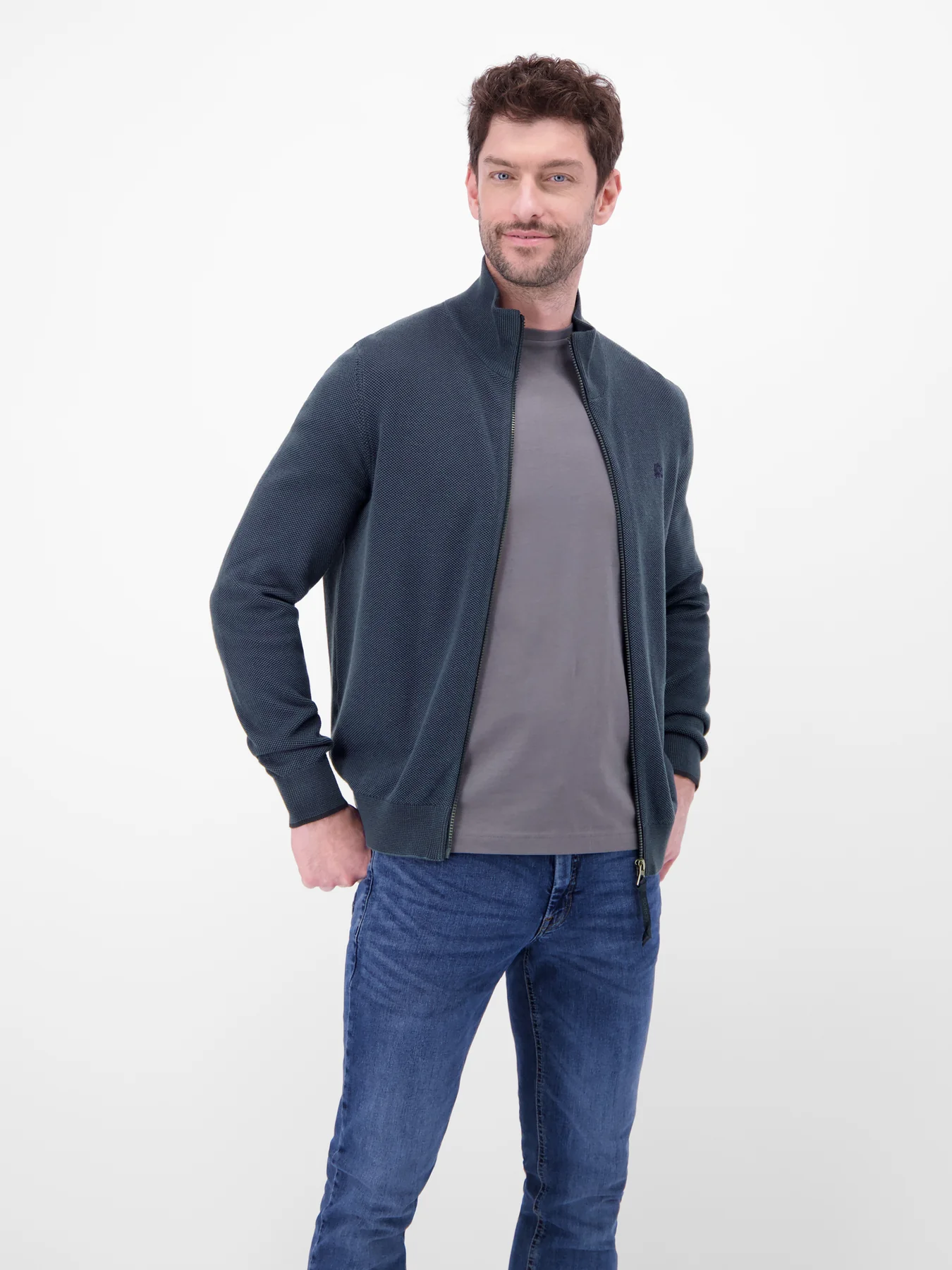 Lerros Cardigan, Standing Collar - Classic Navy