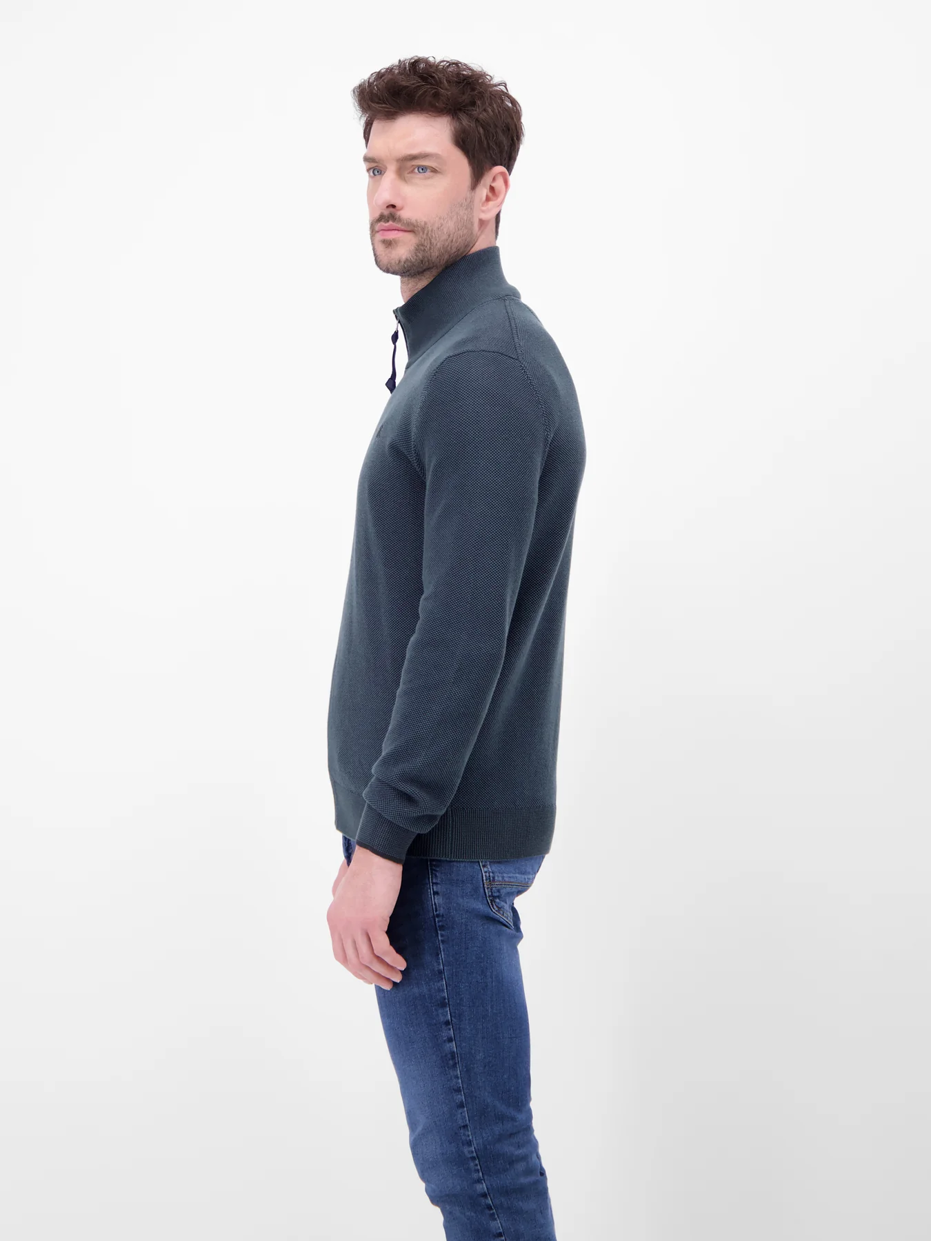 Lerros Cardigan, Standing Collar - Classic Navy