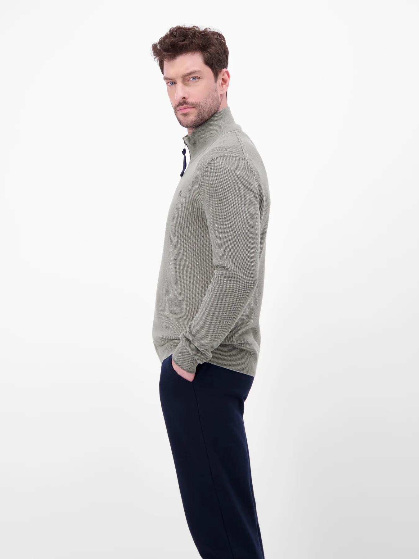 Lerros Cardigan, Stehkragen - Basalt Grey