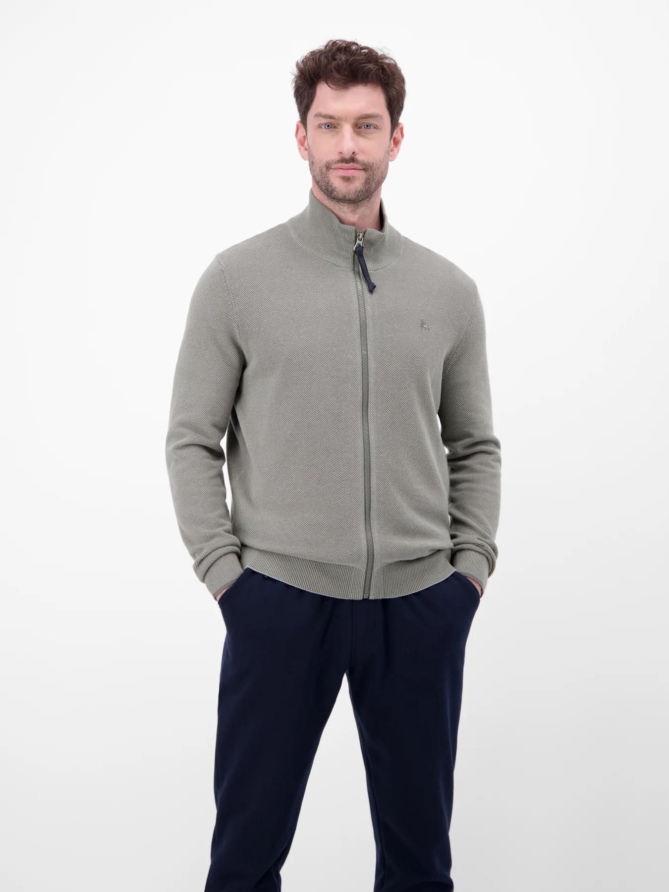 Lerros Cardigan, Stehkragen - Basalt Grey