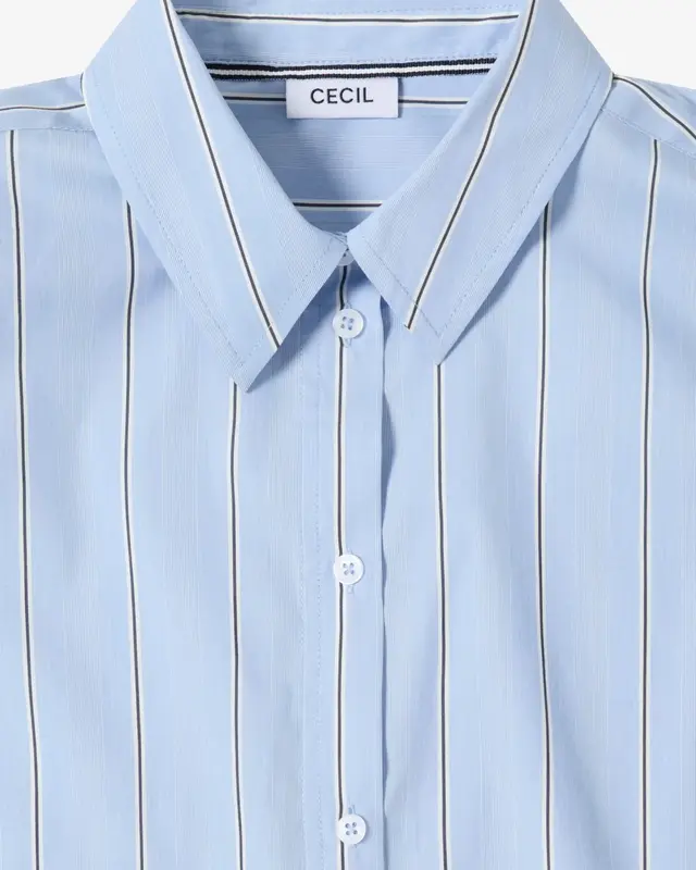 Cecil Overhemd Blouse, Gestreept - Fountain Blue