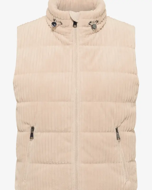 Cecil Structuremix Corduroy Vest - Pearl Beige