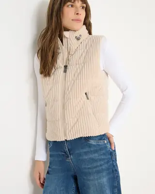 Cecil Struktumix Cordweste - Pearl Beige