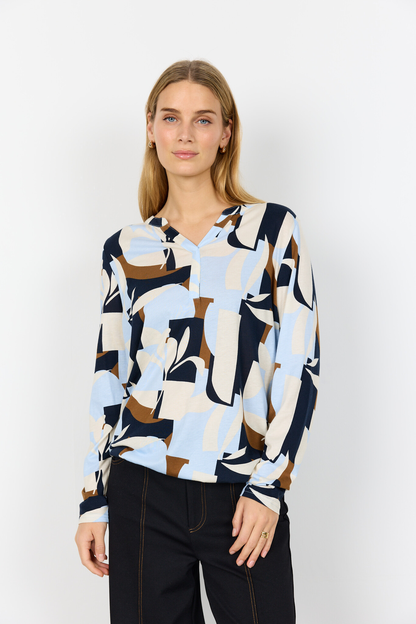 Soyaconcept Shirt Felicity AOP 531 - Windsurfer Blue Combi