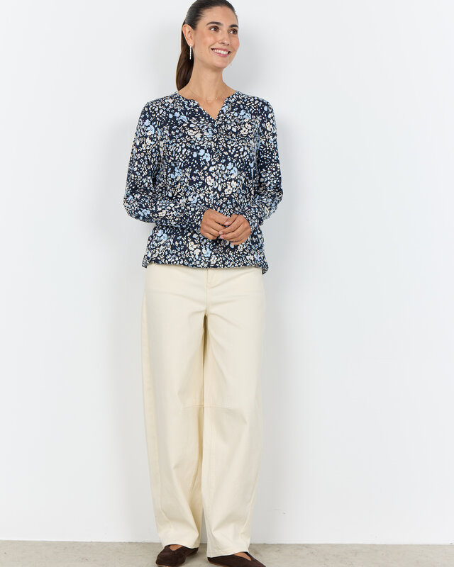 Soyaconcept Shirt Felicity AOP 532 - Navy Combi