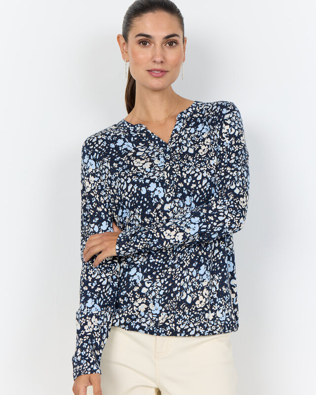 Soyaconcept Shirt Felicity AOP 532 - Navy Combi