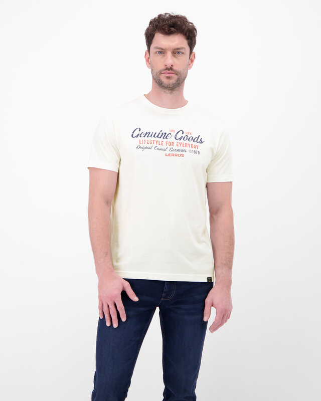 Lerros T-Shirt mit Print - Broken White