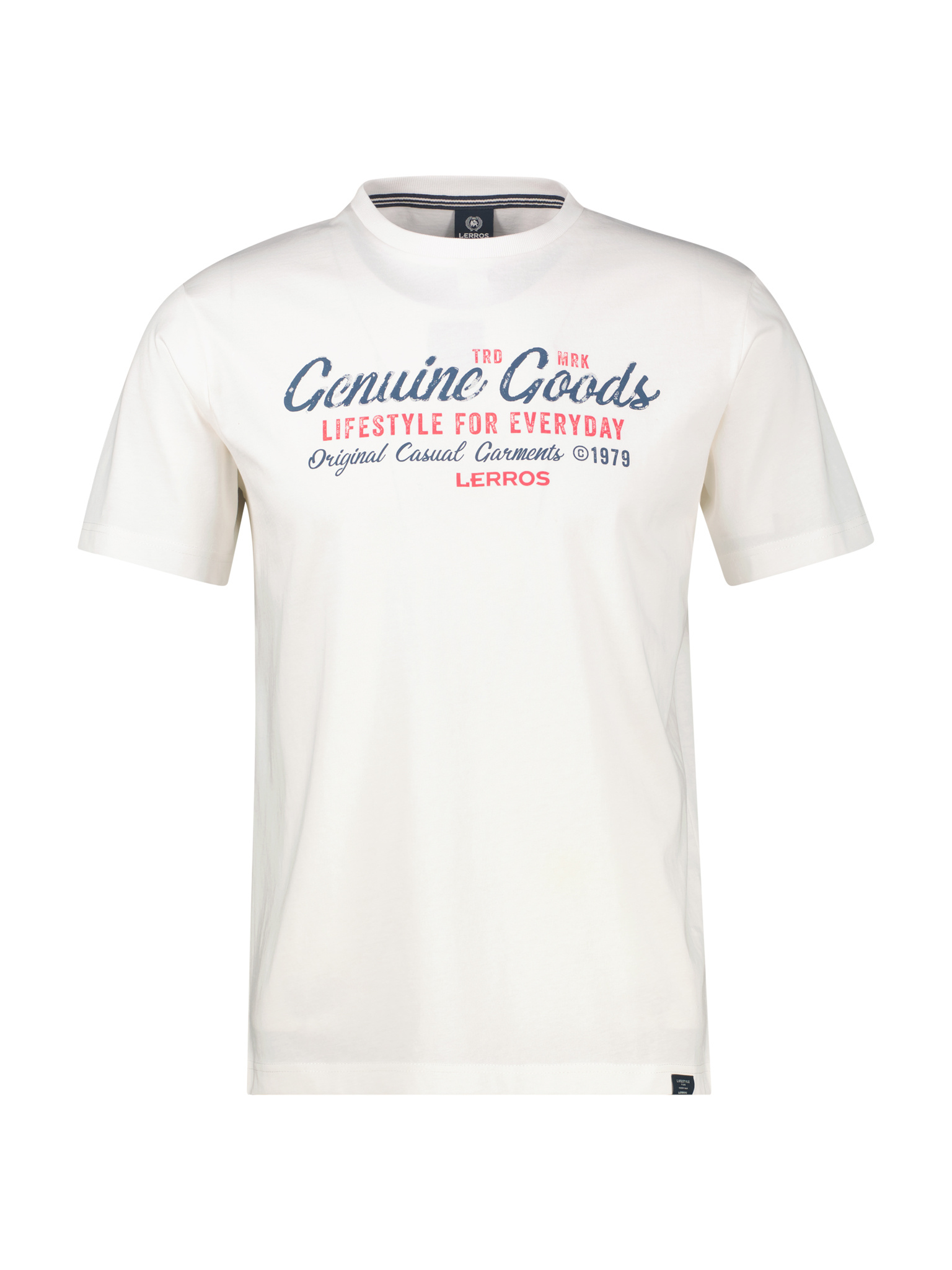 Lerros T-Shirt with Print - Broken White