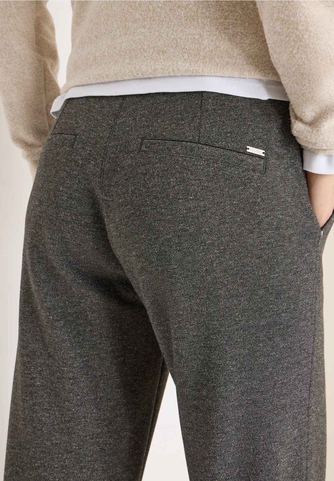 Cecil Two-Tone Melange Pants Neele - Raw Khaki