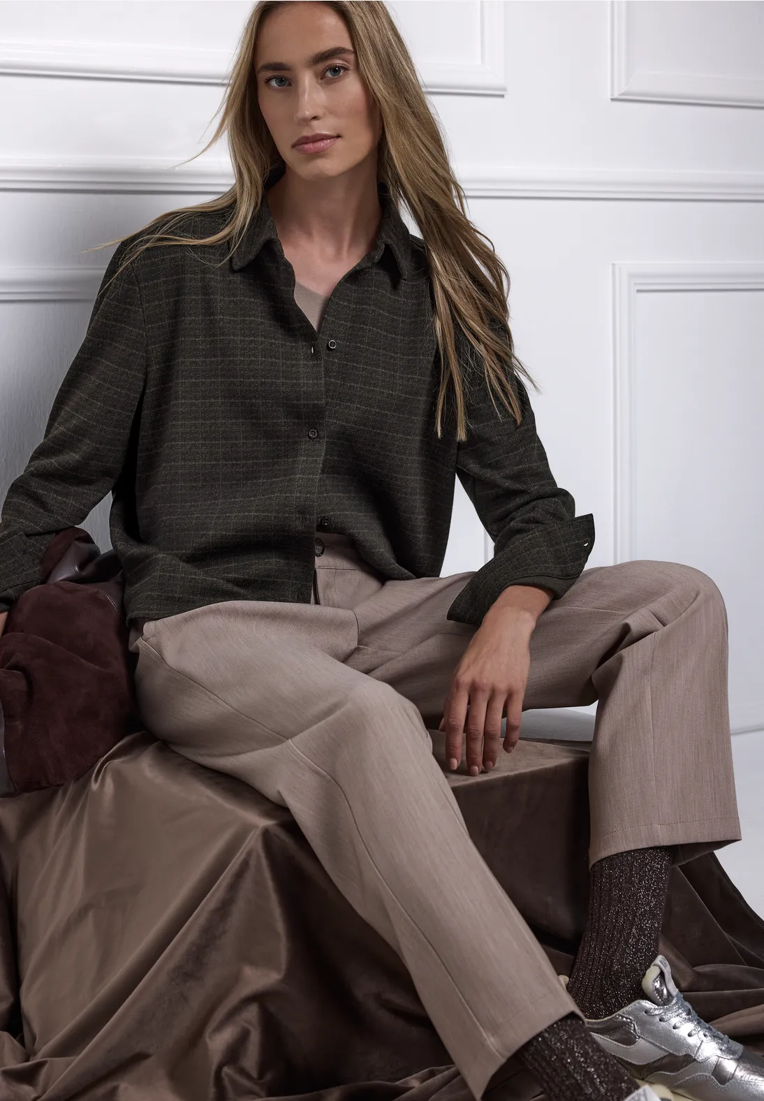 Street One Checkered Shirtblouse - Black