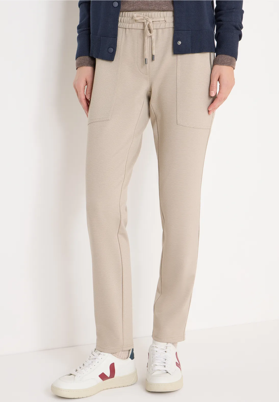 Cecil Casual Fit Broek Tracey - Urban Taupe Melange