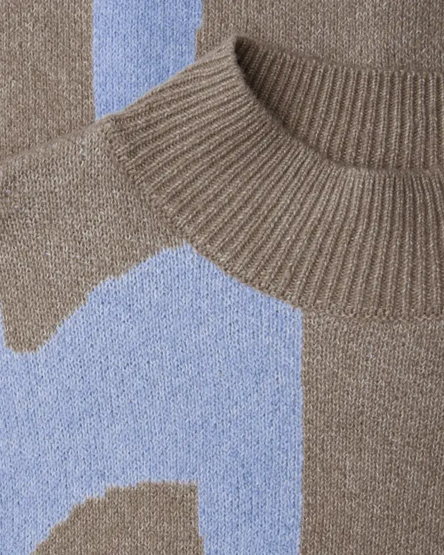 Street One Jacquard Pullover - Light Terra Mocha Melange