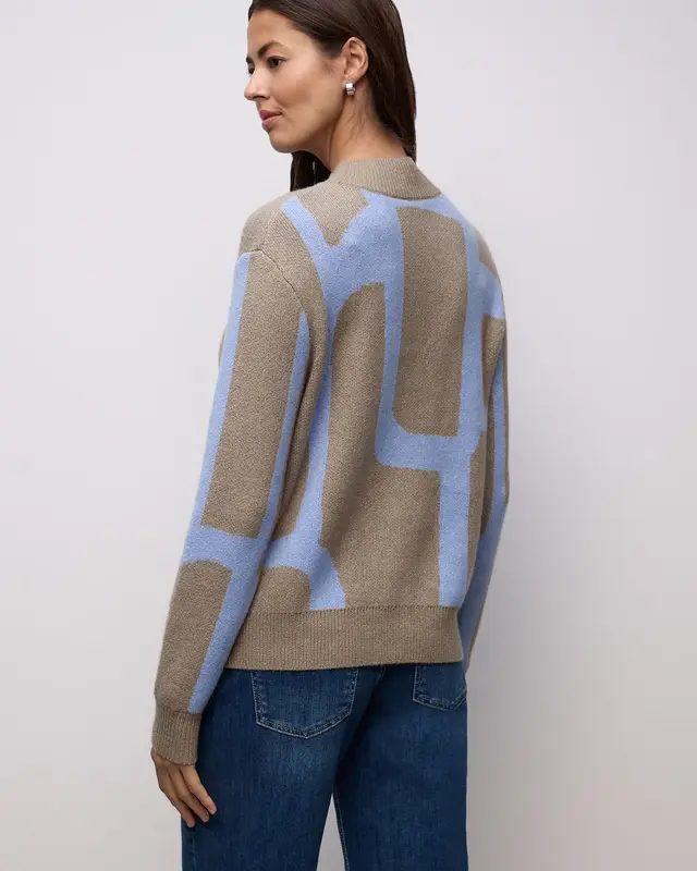 Street One Jacquard Pullover - Light Terra Mocha Melange