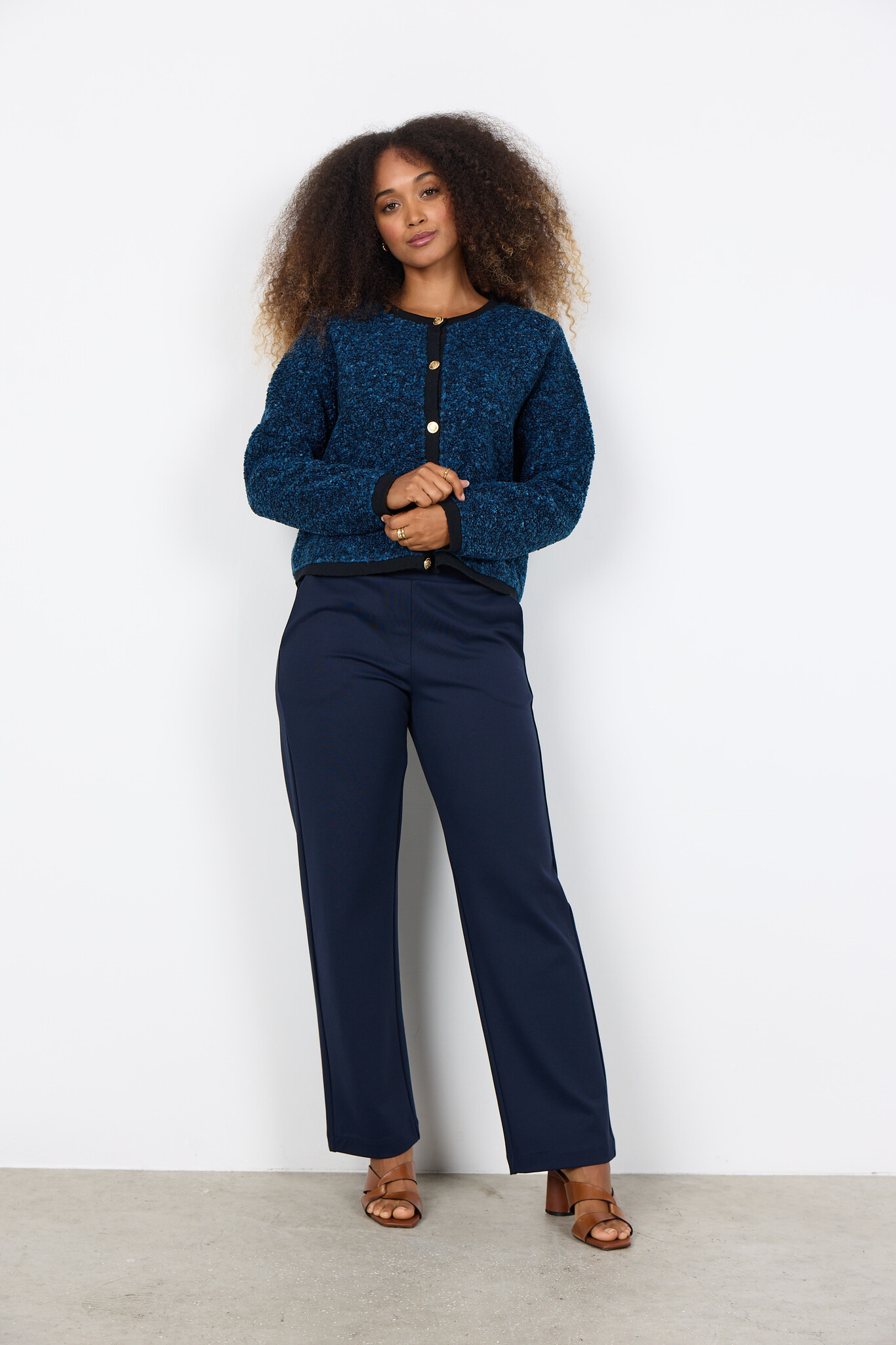 Soyaconcept Vest Bessie 7 - Navy Melange Combi | - Cotton Blues