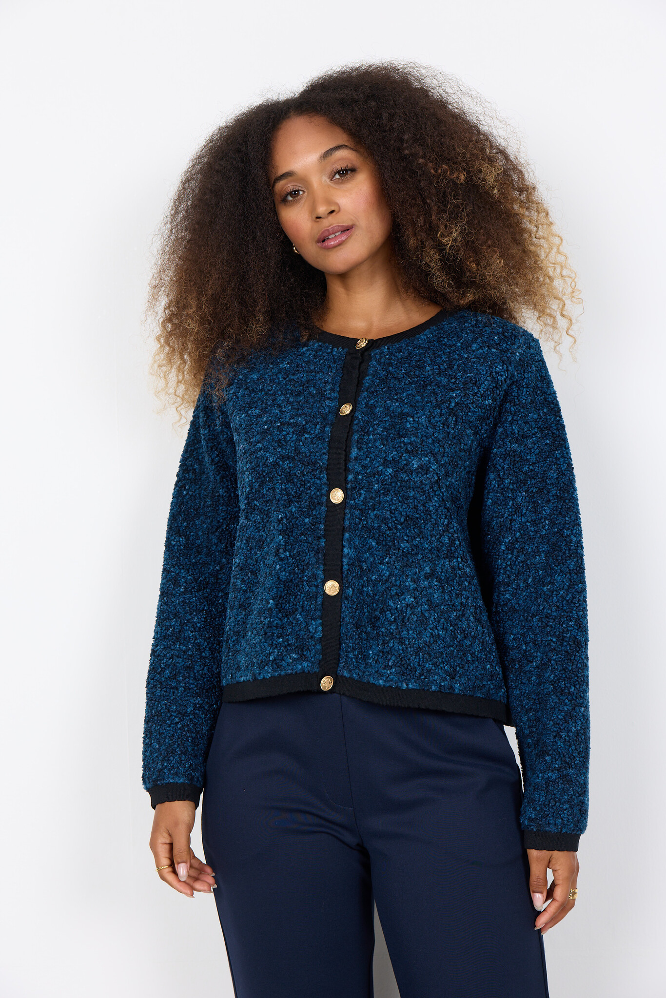 Soyaconcept Vest Bessie 7 - Navy Melange Combi | - Cotton Blues