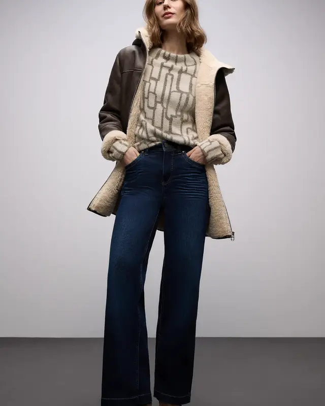 Street One Shirt met Patroon - Soft Beige