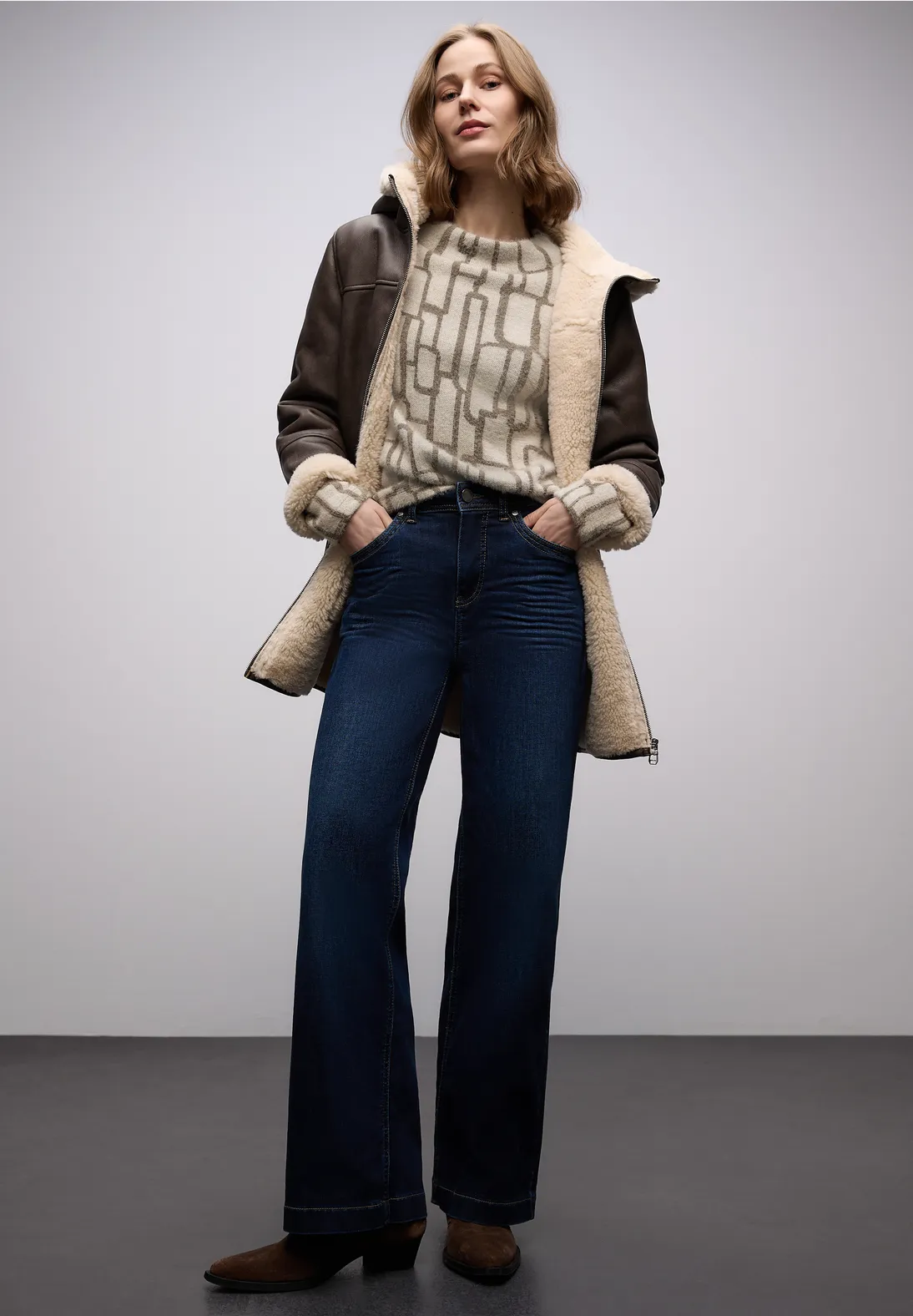 Street One Shirt with Print - Soft Beige