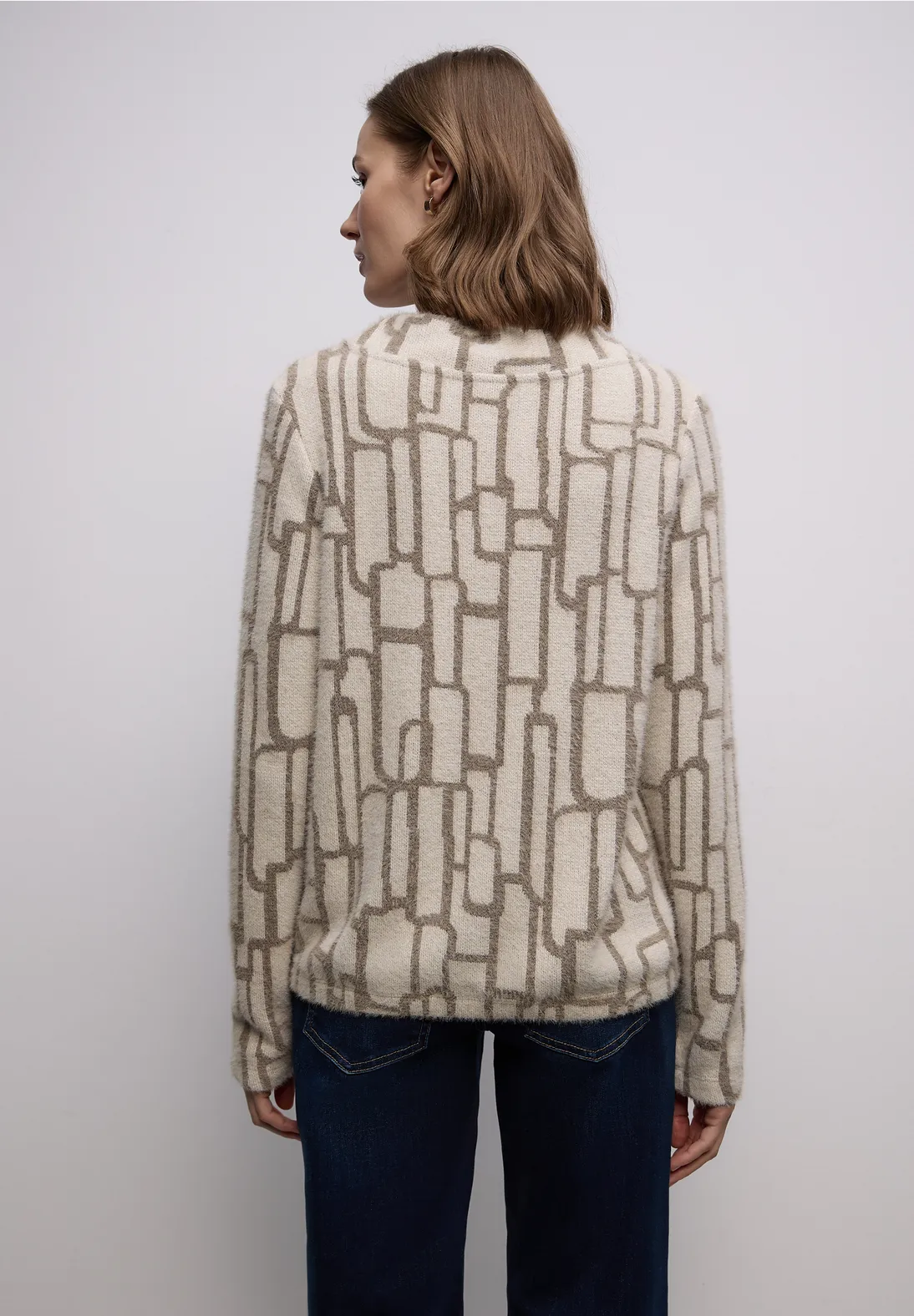 Street One Shirt met Patroon - Soft Beige