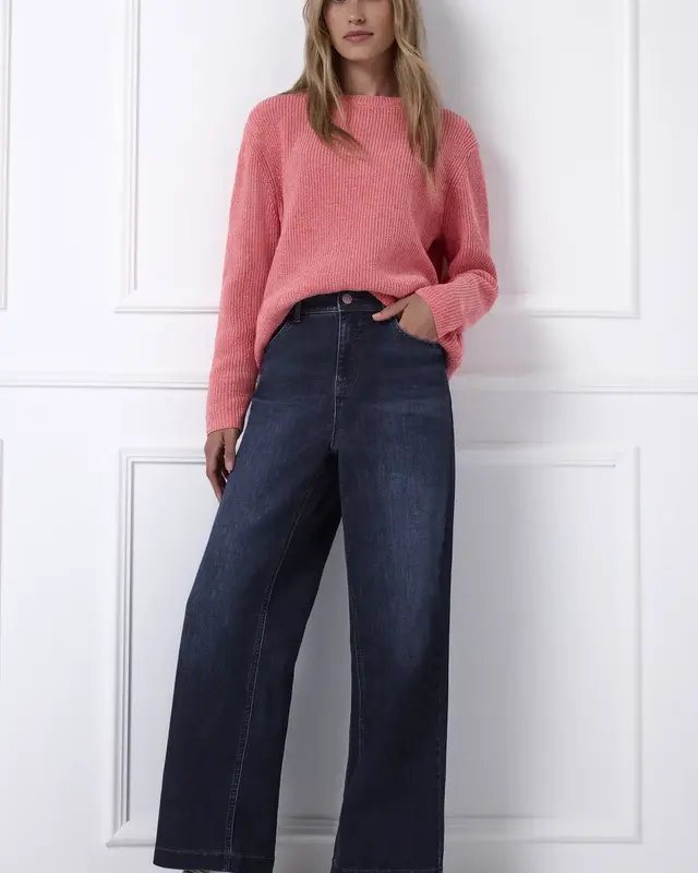 Street One Wide Leg Jeans - Dark Blue Washed