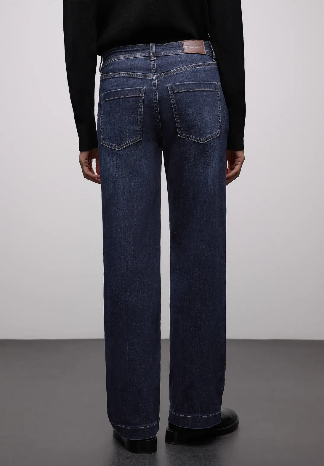 Street One Wide Leg Jeans - Dark Blue Washed