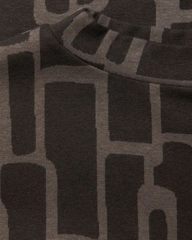 Street One Print Shirt with Drawstring - Darkest Brown