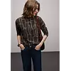 Print Shirt mit Tunnelzug - Darkest Brown