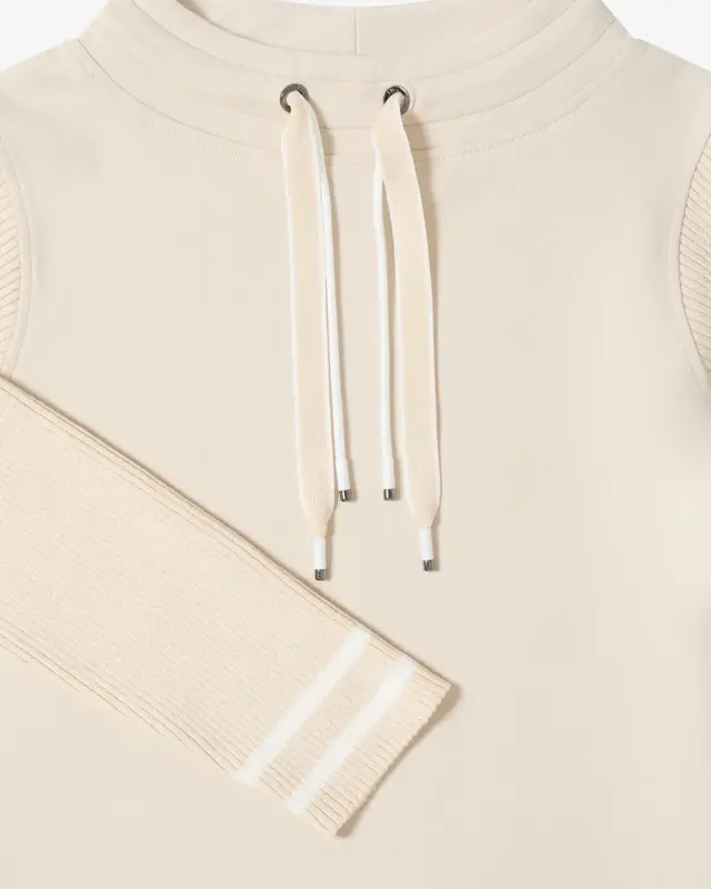 Cecil Sweater met Gebreide Mouwen - Pearl Beige