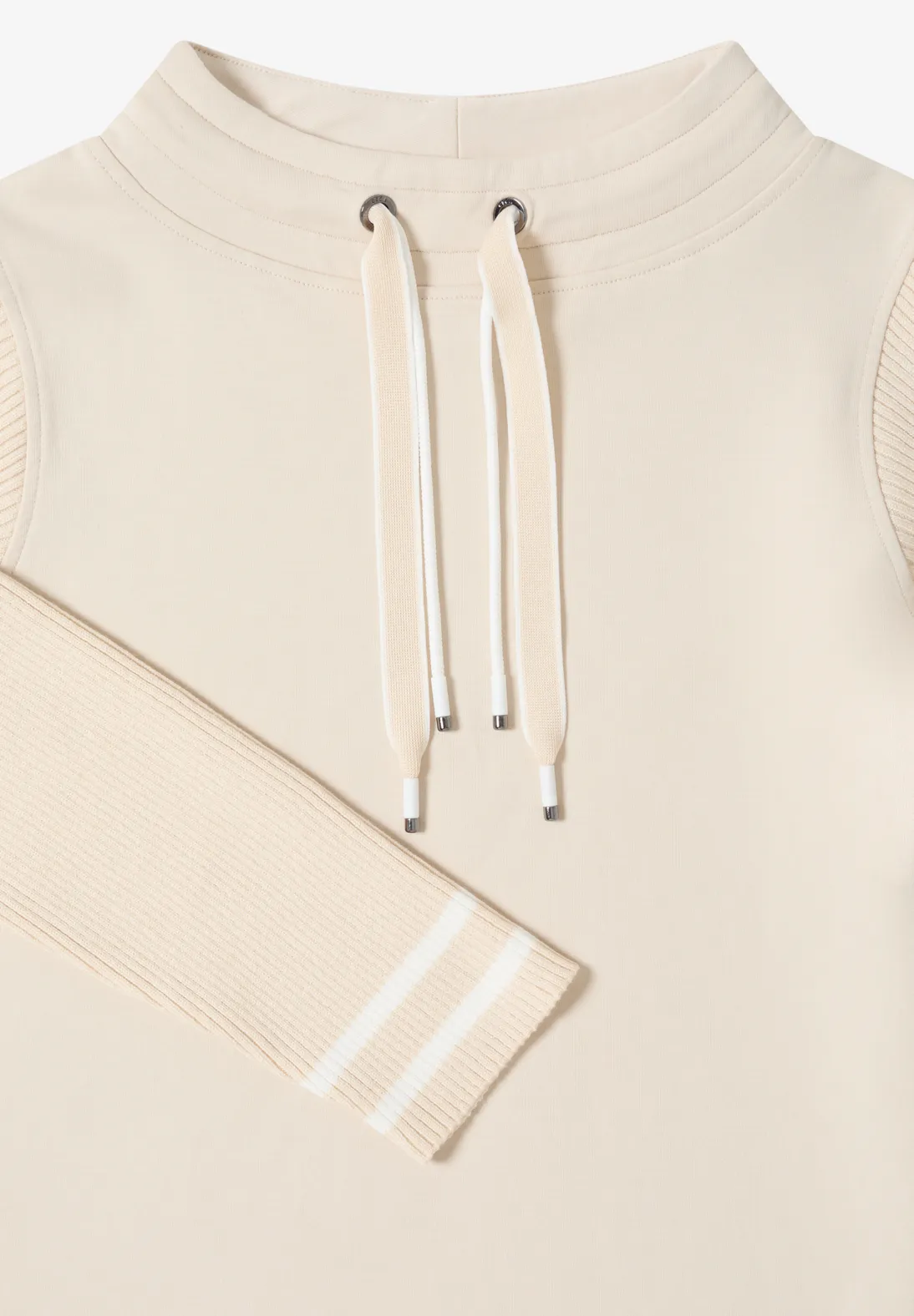 Cecil Sweater met Gebreide Mouwen - Pearl Beige