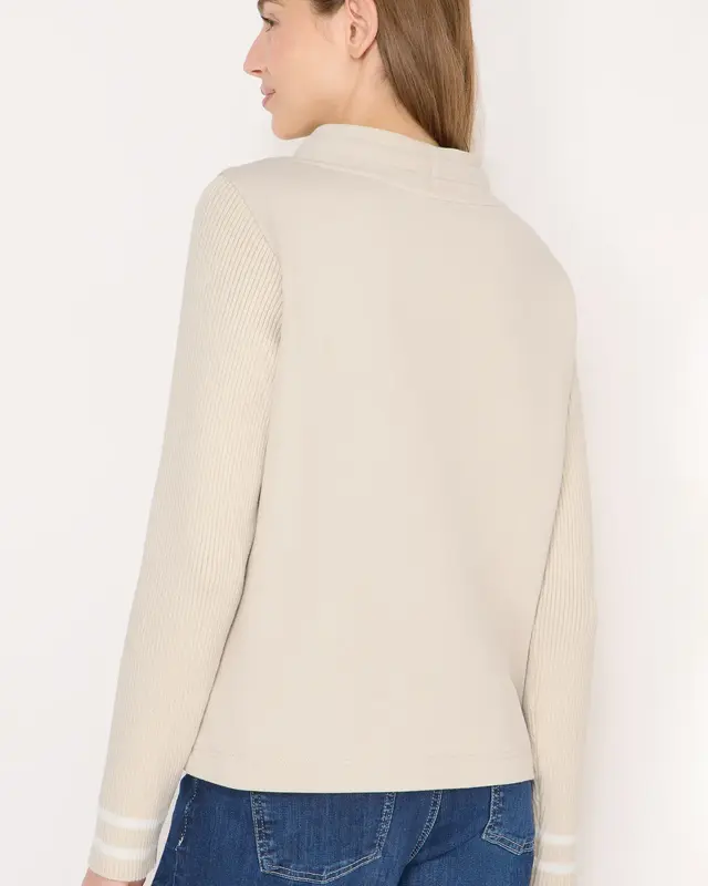 Cecil Sweatshirt mit Strickärmeln - Pearl Beige