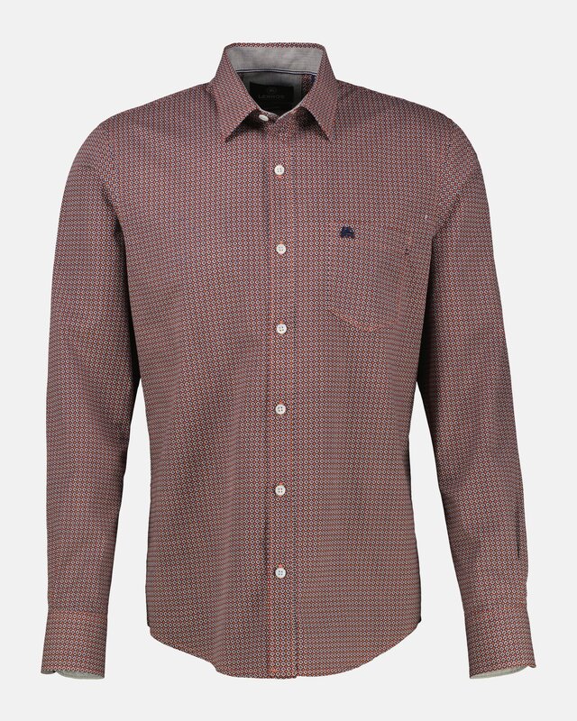 Lerros Overhemd with Print - Vivid Red