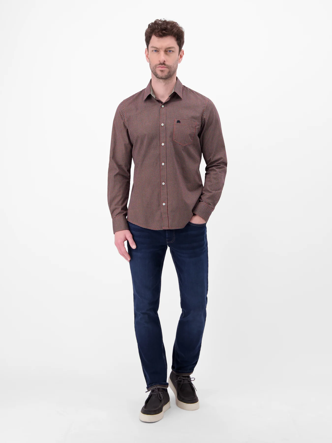 Lerros Hemd mit Print - Vivid Red