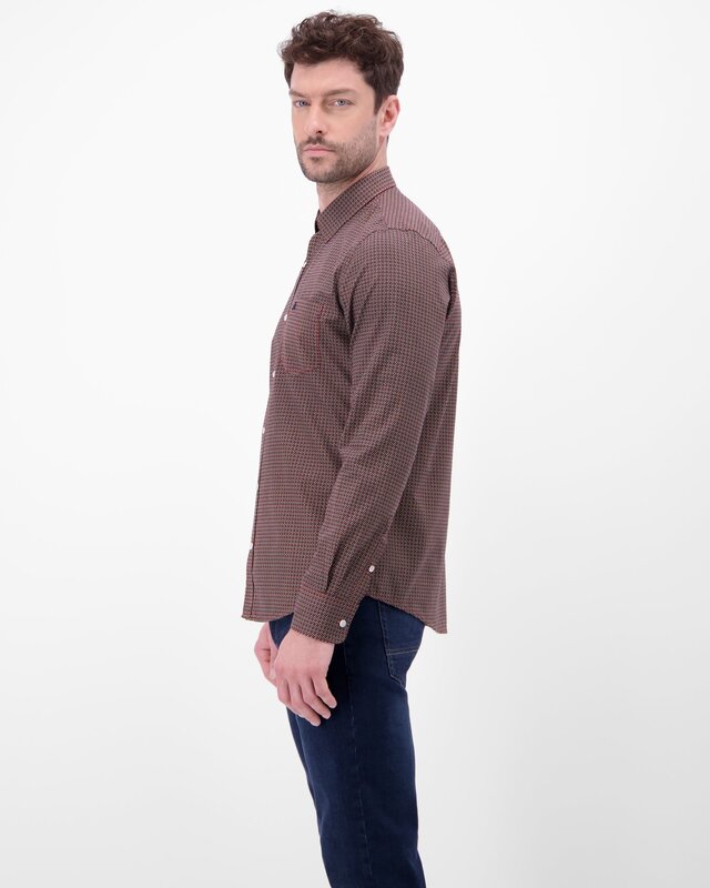 Lerros Overhemd with Print - Vivid Red